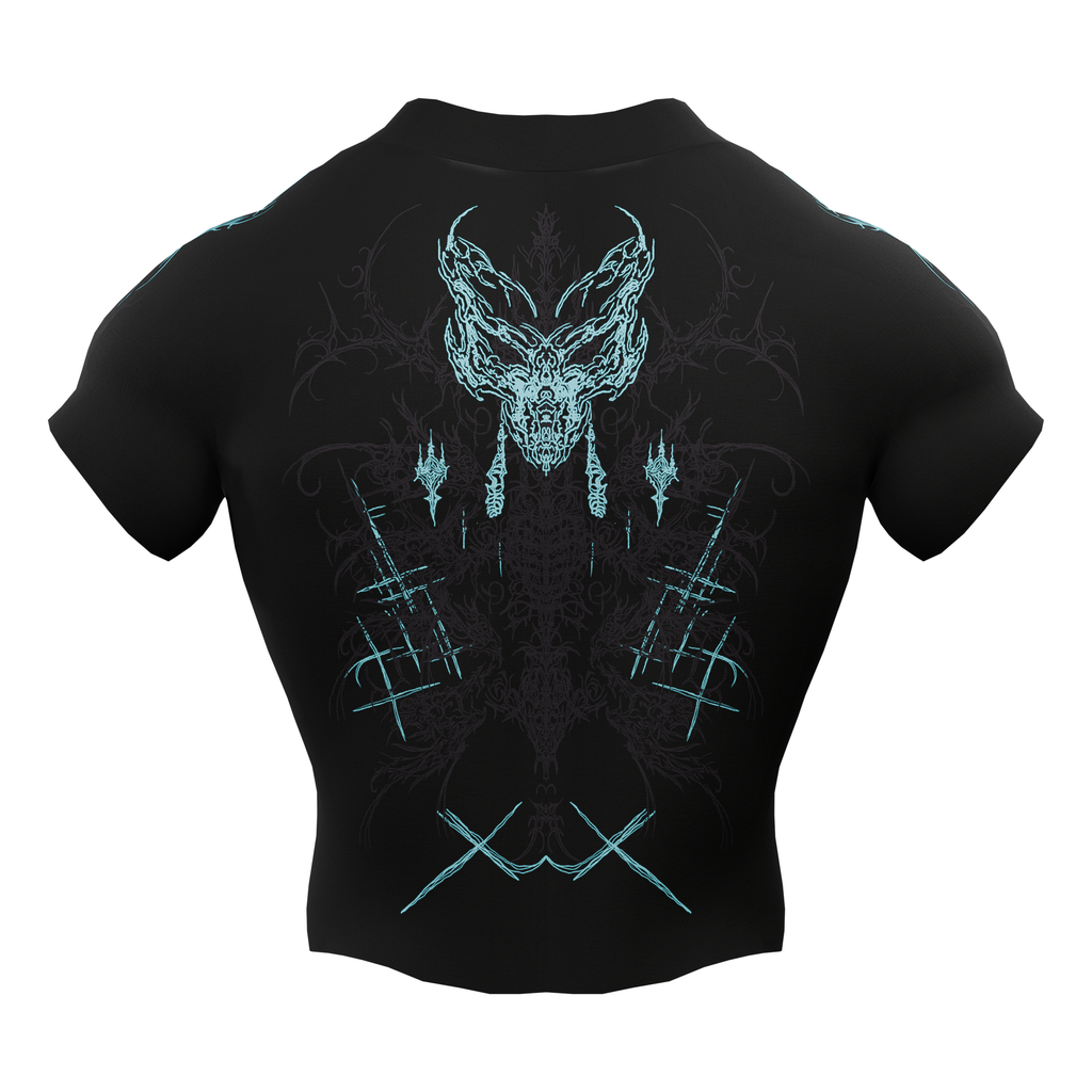 Prime Arc Zip Compression Tshirt Half Sleeve - Blue/Black
